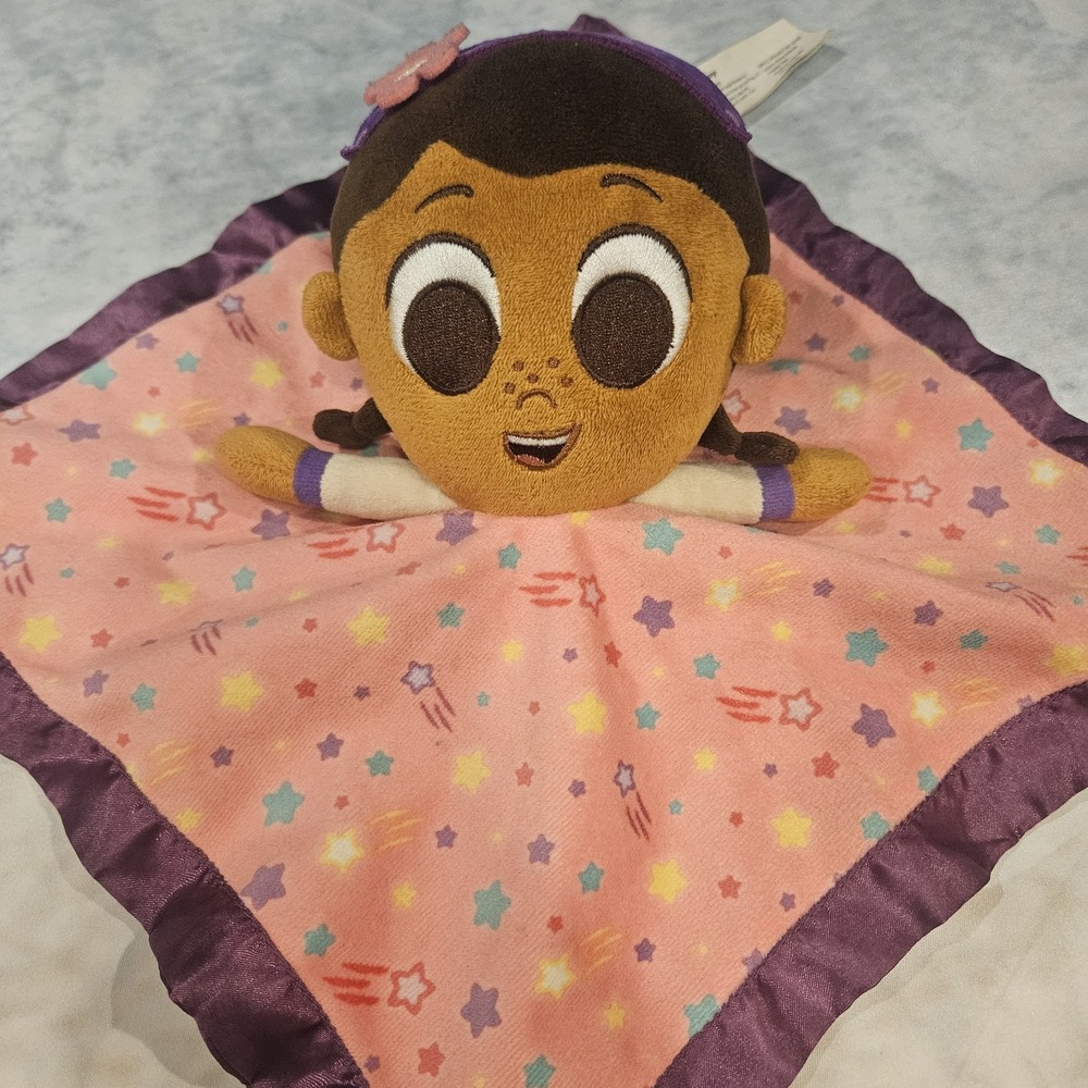 Disney Doc McStuffins Baby Lovey Security Blanket Rattle Plush Pink Purple